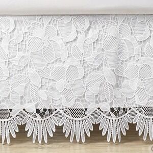 Lilly Pulitzer Pottery Barn Twin Bedskirt White Bed Skirt Eyelet Trim Lace Teen